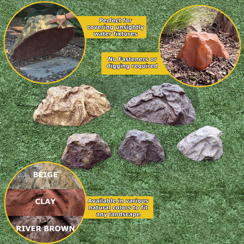 Beige Artificial Boulder 9" H x 13" W x 16" L M3454