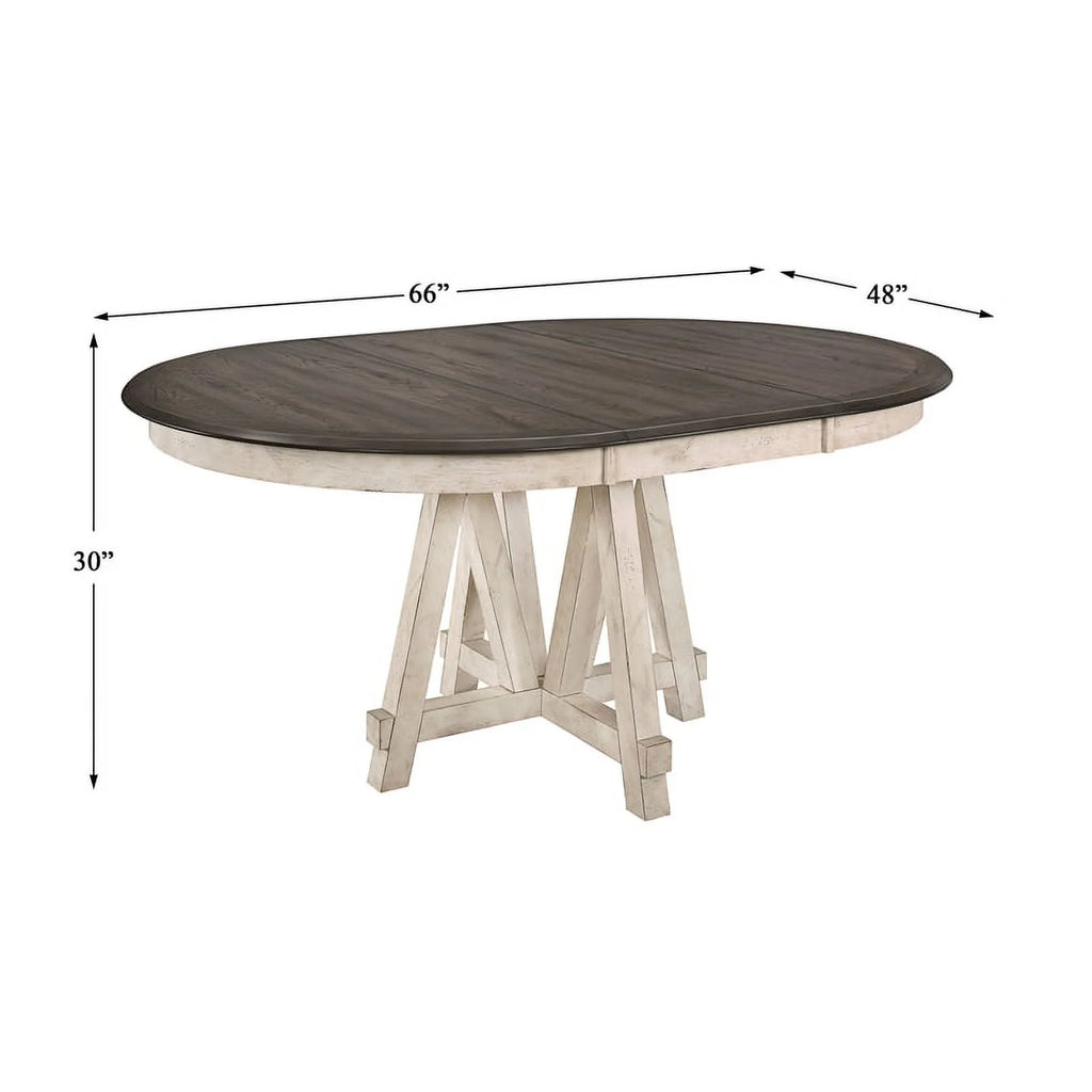 66" Round Farmhouse Wood Dining Table Y97753