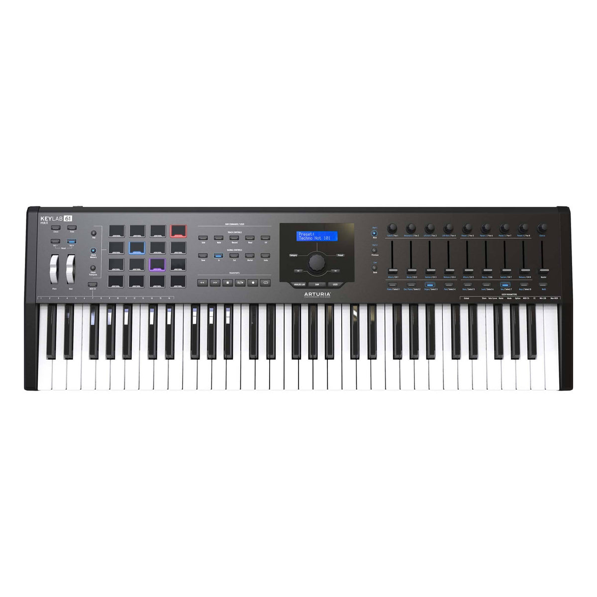 Black 61 Key Midi Keyboard Controller R105719
