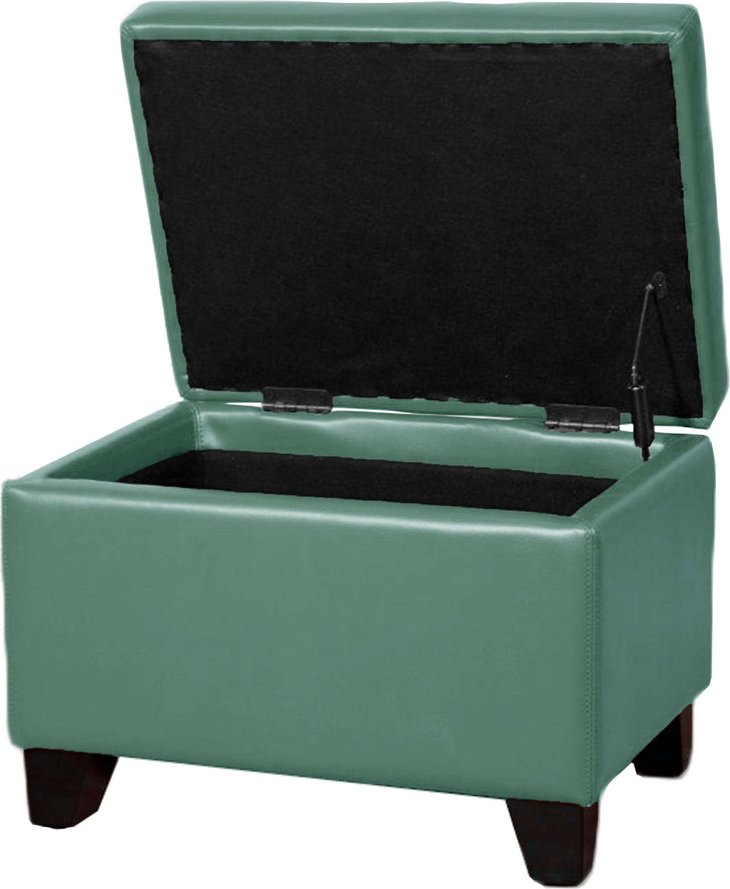 Turquoise Bonded Leather Storage Ottoman N15084