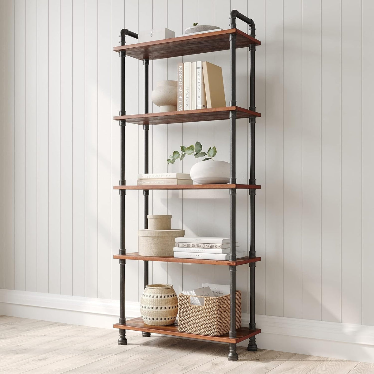 5-Tier Solid Pine Wood Bookshelf E4961