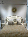 Wood Double Bed with Shelves J995329
