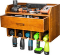 Wooden Cordless Drill Holder Rack Wall Mount with Drawer Pack of 2 R2290