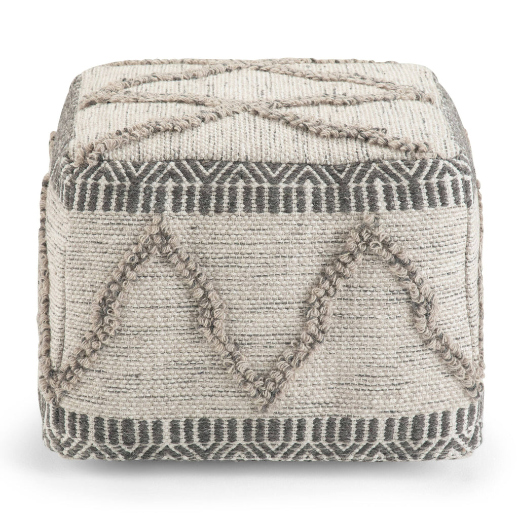 Square Pouf Blue/Natural W7530