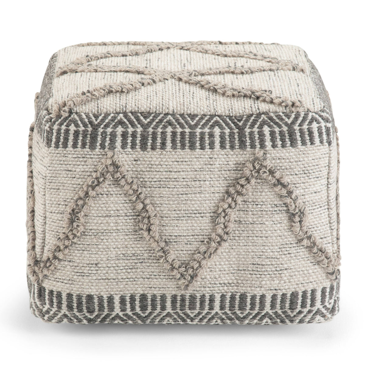 Square Pouf Blue/Natural W7530