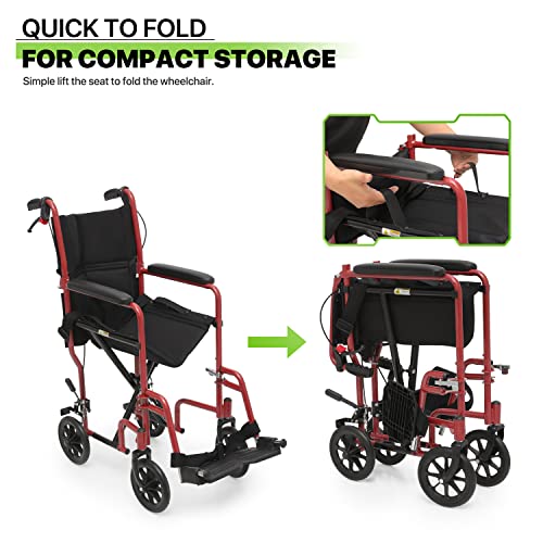 16 inch Wide Seat Foldable Lightweight Wheelchair E218412