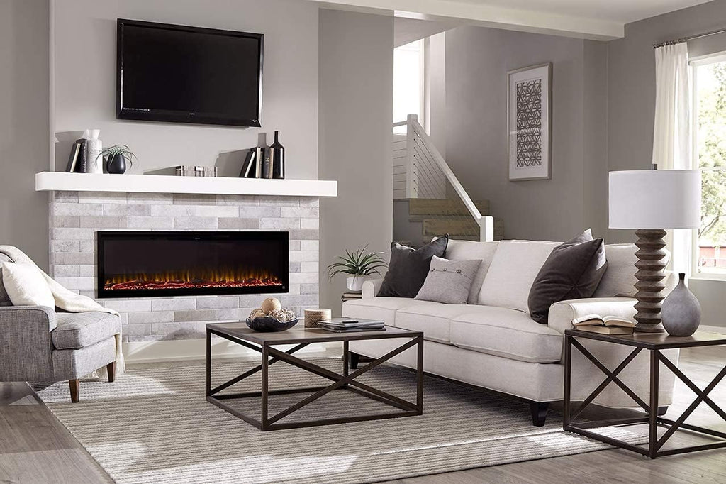 60 Inch Smart Electric Fireplace and 72 Inch Espresso Wood Mantel I3515