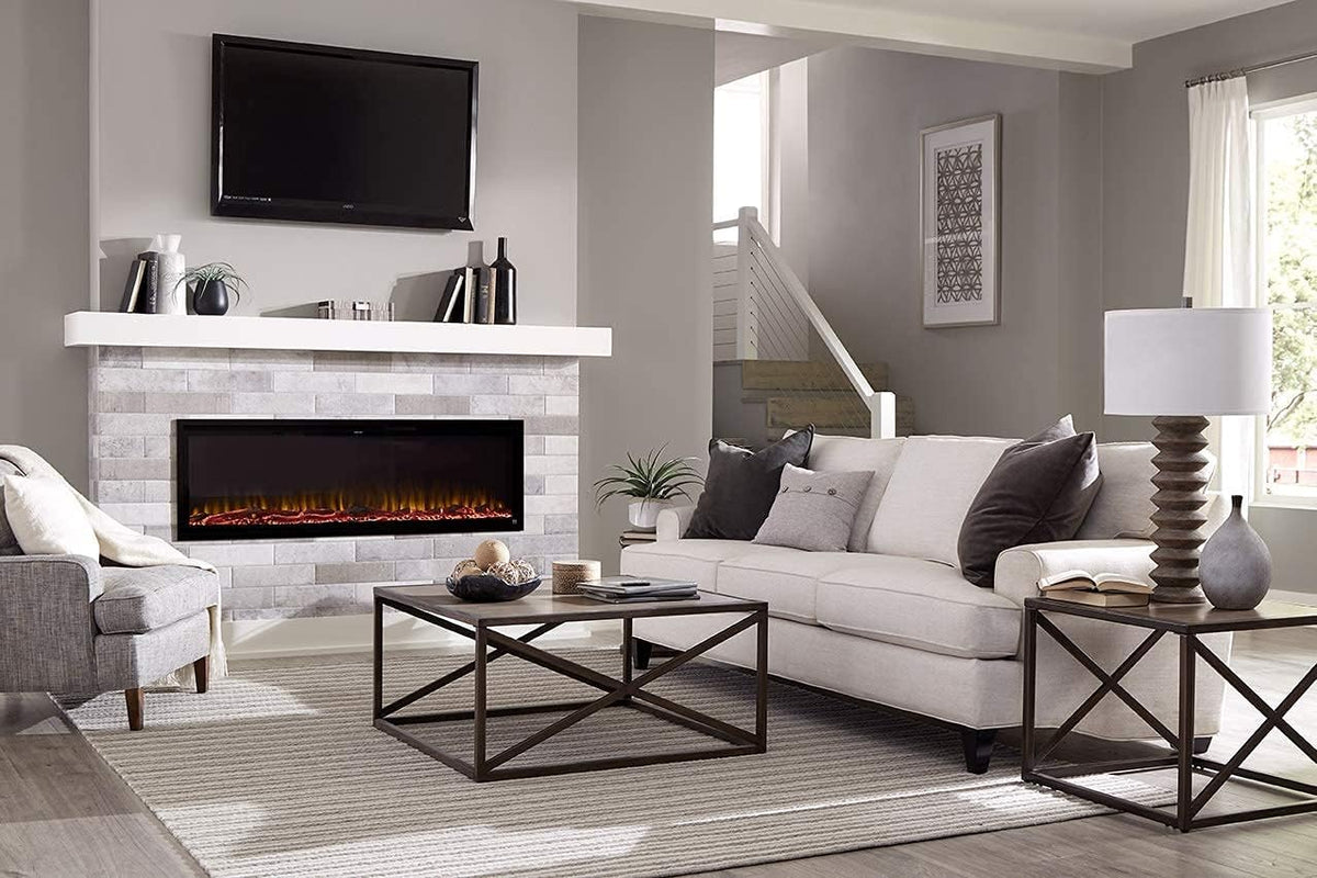 60 Inch Smart Electric Fireplace and 72 Inch Espresso Wood Mantel I3515