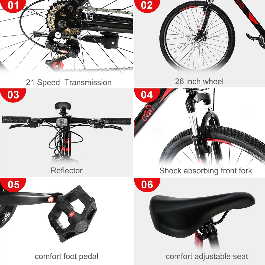 21 Speeds 26-inch Wheels Disc Brakes Mountain Bike P25639