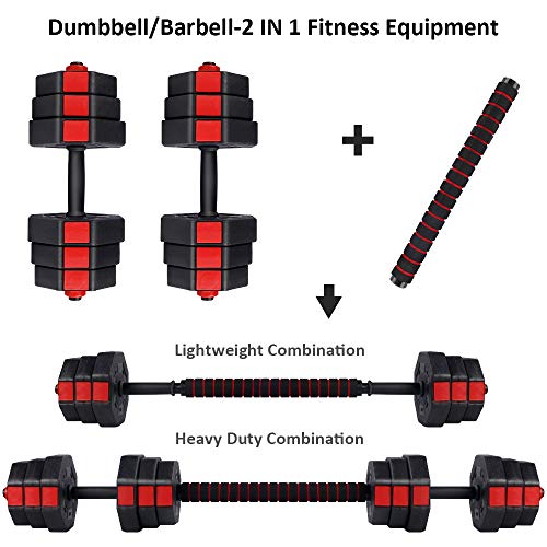 Set of 2 Adjustable Dumbbell Barbell Weight Set R110