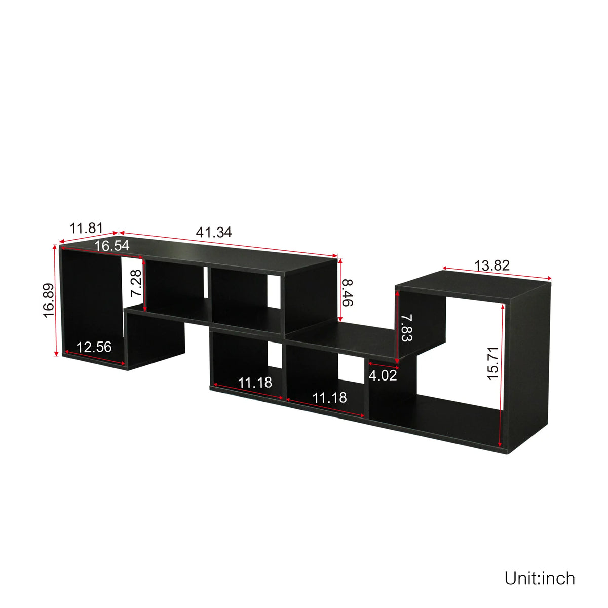 Black L-Shaped TV Stand U943307