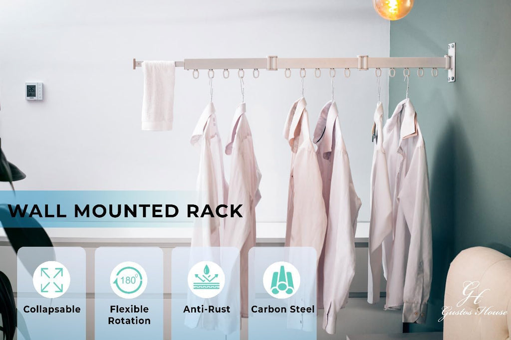 Wall Mounted Retractable Folding Clothes Rack J708933