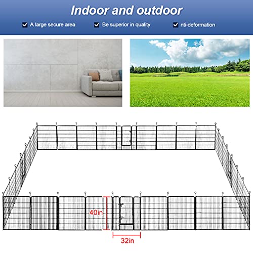 40 inch 16 Panels Metal Dog Playpen K554203