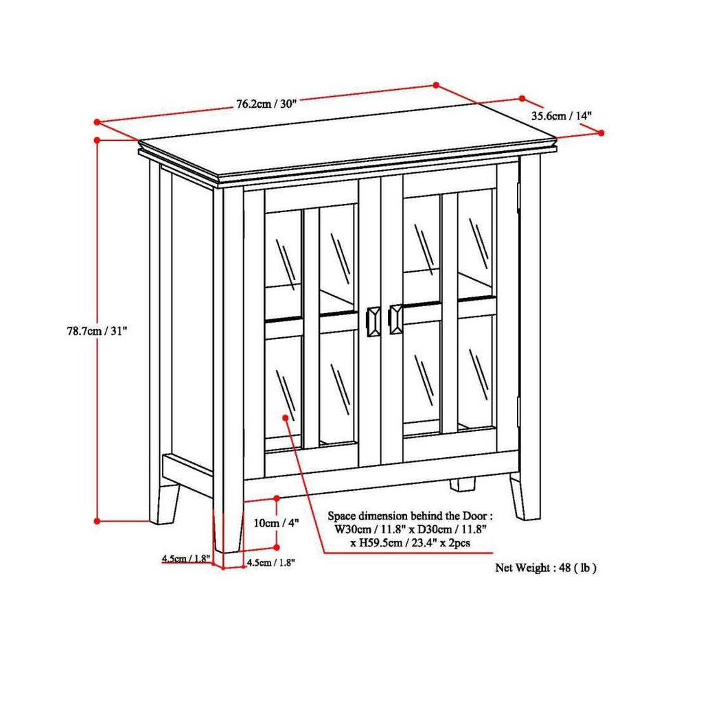 Solid Wood 30 inch Wide Low Storage Cabinet Y3966
