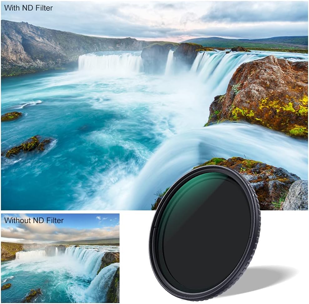 55mm Variable ND Filter ND2-ND32 Optical Glass with Microfiber Cleaning Cloth R966