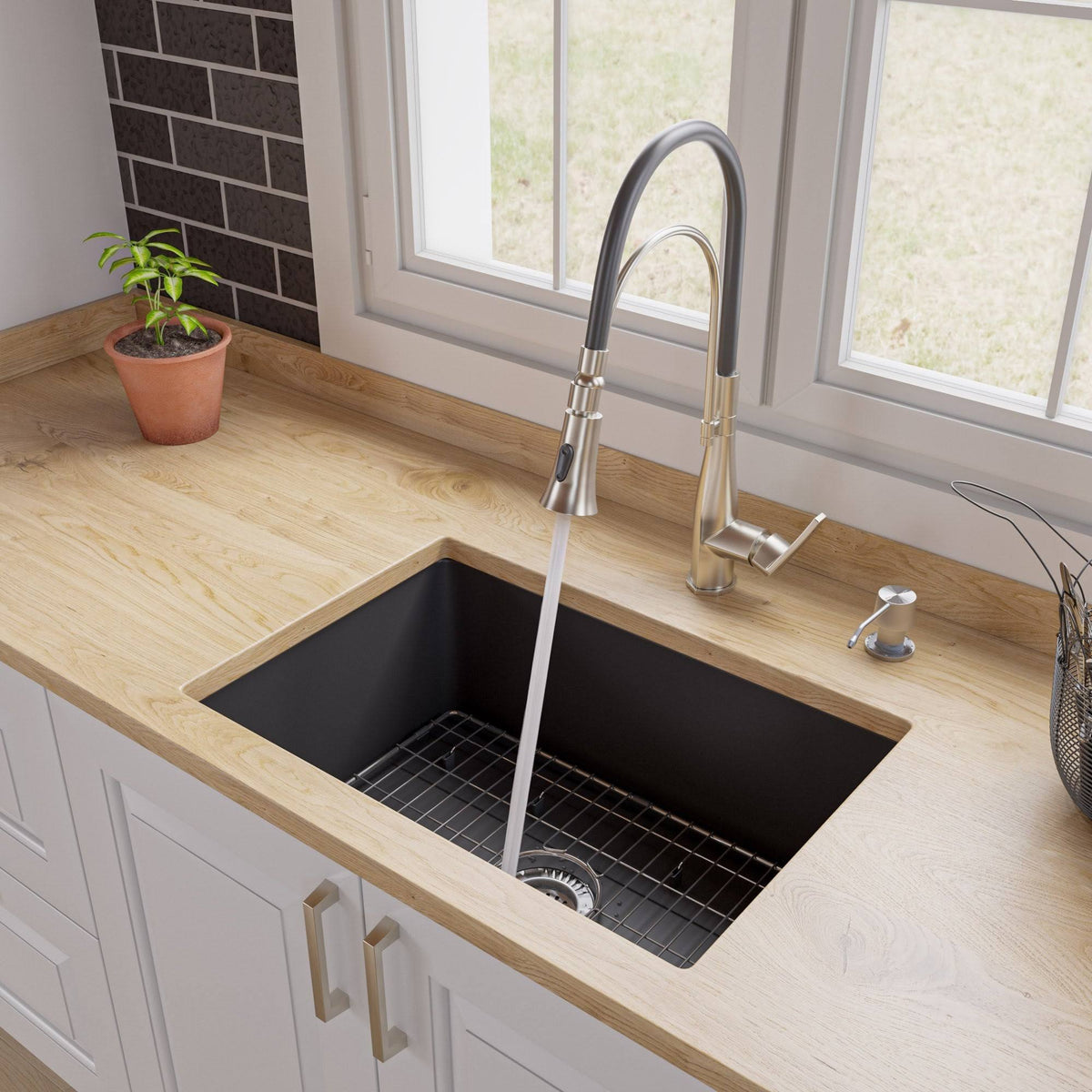 Black Matte Fireclay Kitchen Sink K819164