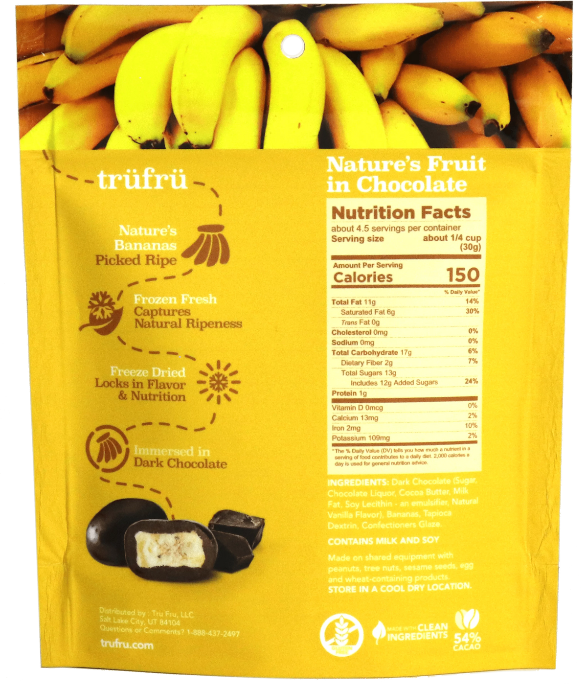 6-4.5 ounce Dark Chocolate Real Banana G33279