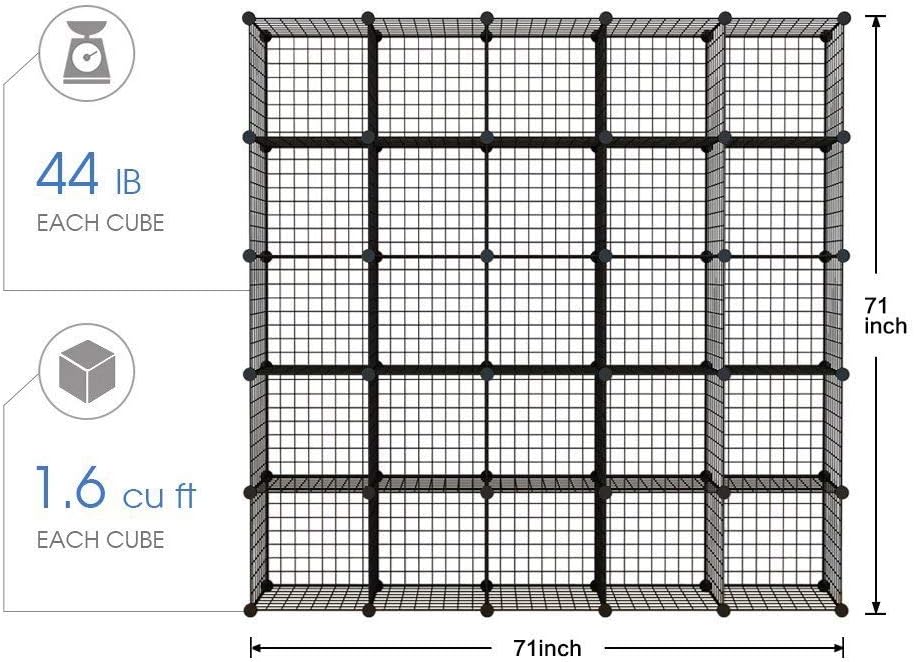 14x14 Wire Cube Storage 30-Cube Modular Shelving Unit N290543