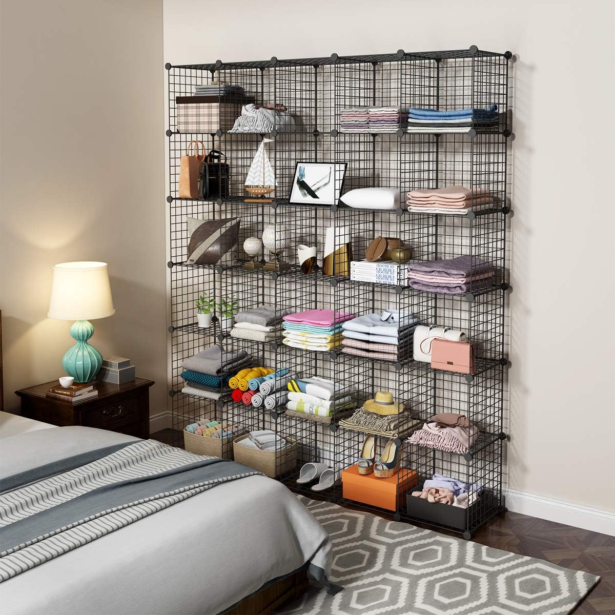 14x14 Wire Cube Storage 30-Cube Modular Shelving Unit N290543