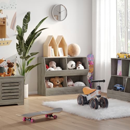 4 Cubby Wooden Toy Storage Bookshelf M746463