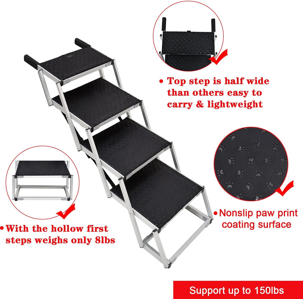 Foldable Aluminum Pet Stairs with Non-slip Surface G7106