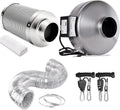 6 Inch 442 CFM Inline Fan with Carbon Filter Ducting and Rope Hangers K8098