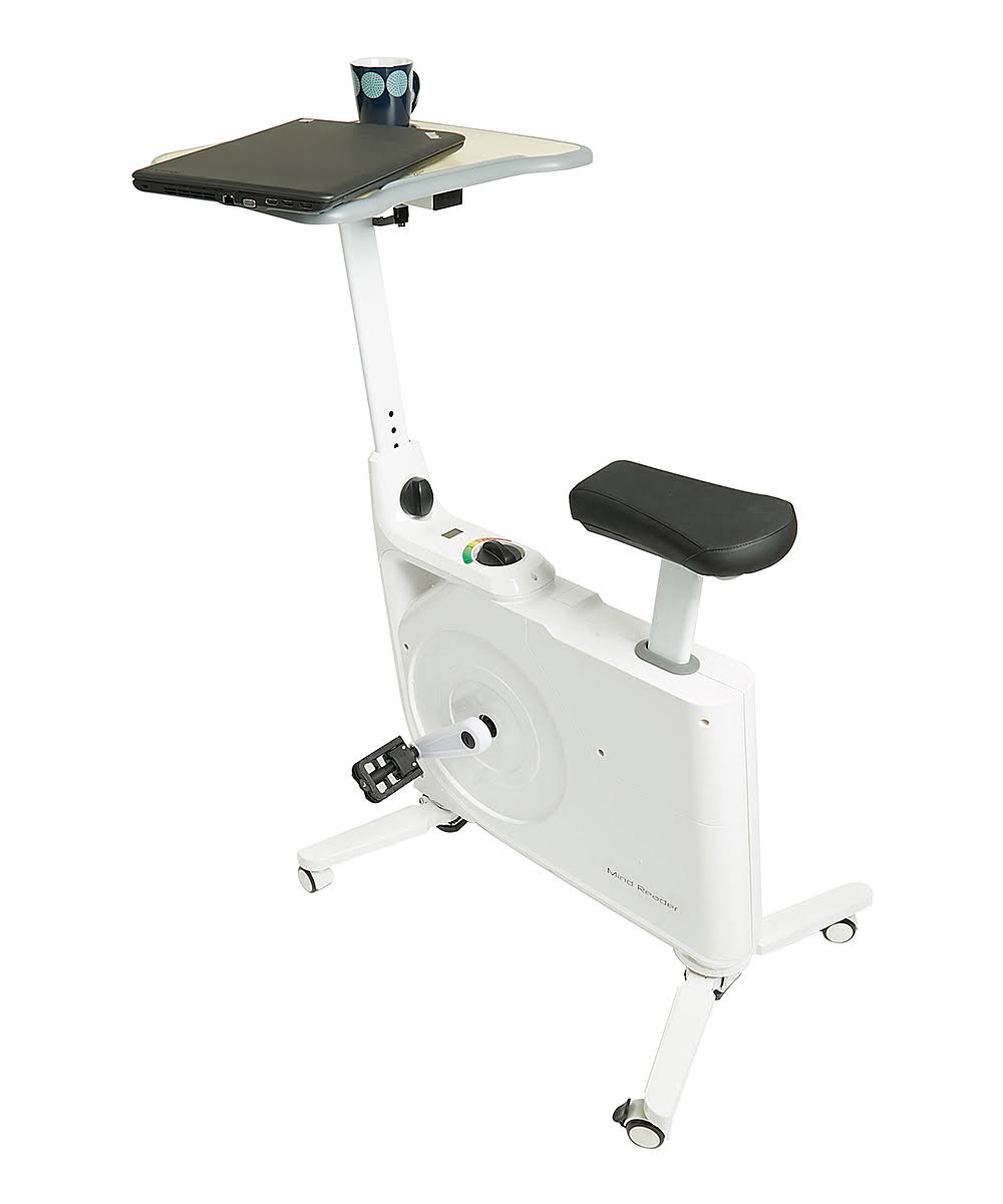 White Exercise Bike Workstation with 8 Resistance Levels S332973