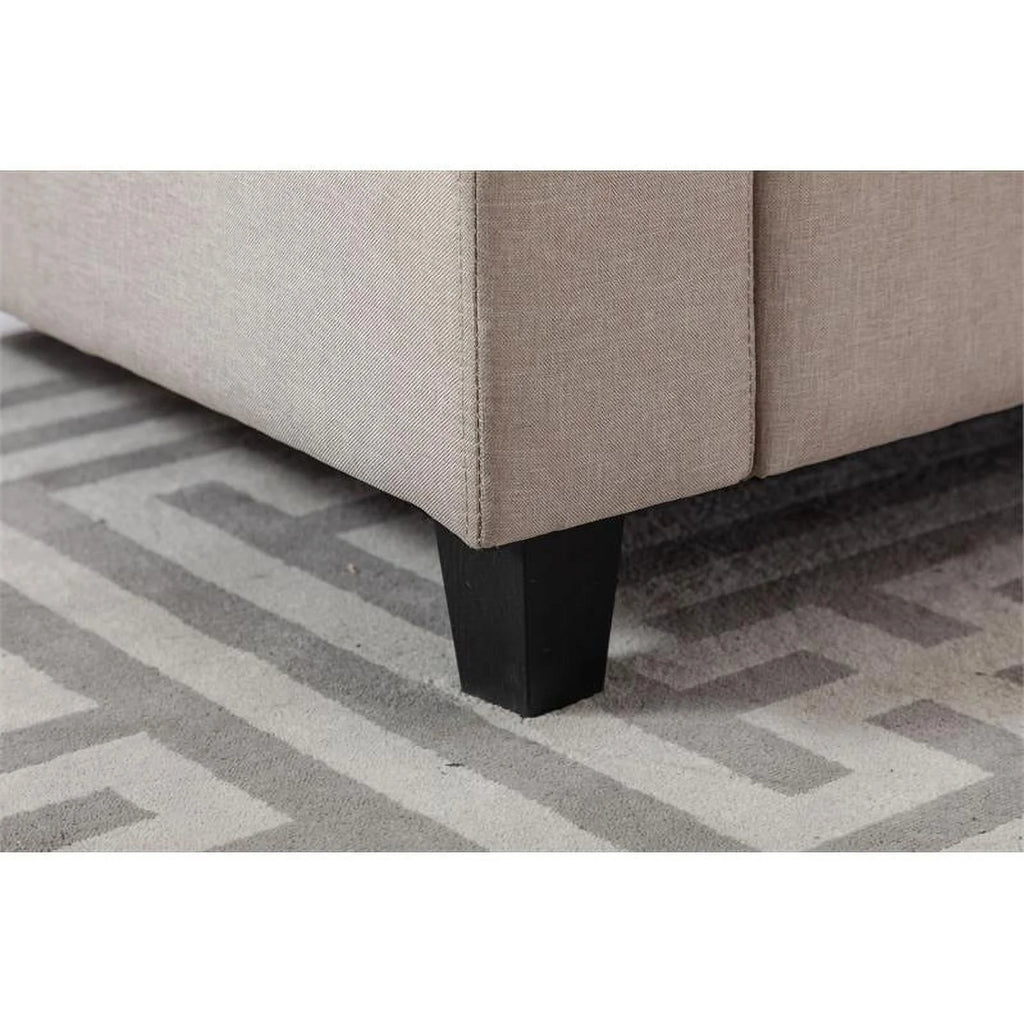 Beige Fabric Reversible Sectional with Storage Console I980