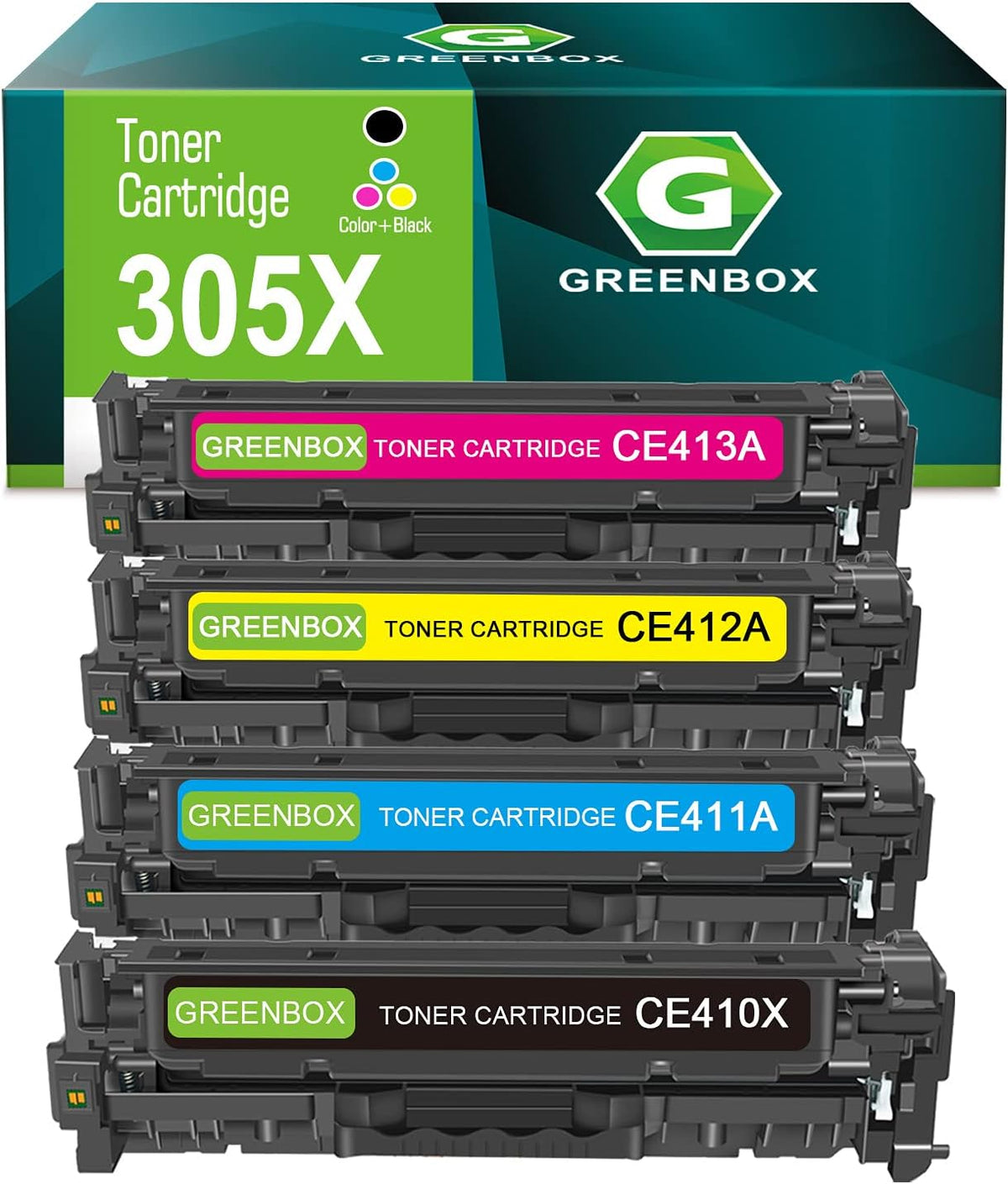 Compatible Toner Cartridge for HP 305X 305A Printer (1 Black, 1 Cyan, 1 Magenta, 1 Yellow) X2830