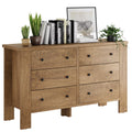 6 Drawer Wood Dresser with Round Handles Z658