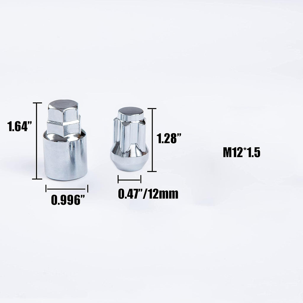 Wheel Locking Nuts Set of 4 with Wheel Lock Key Pouch Pack of 2 F6229