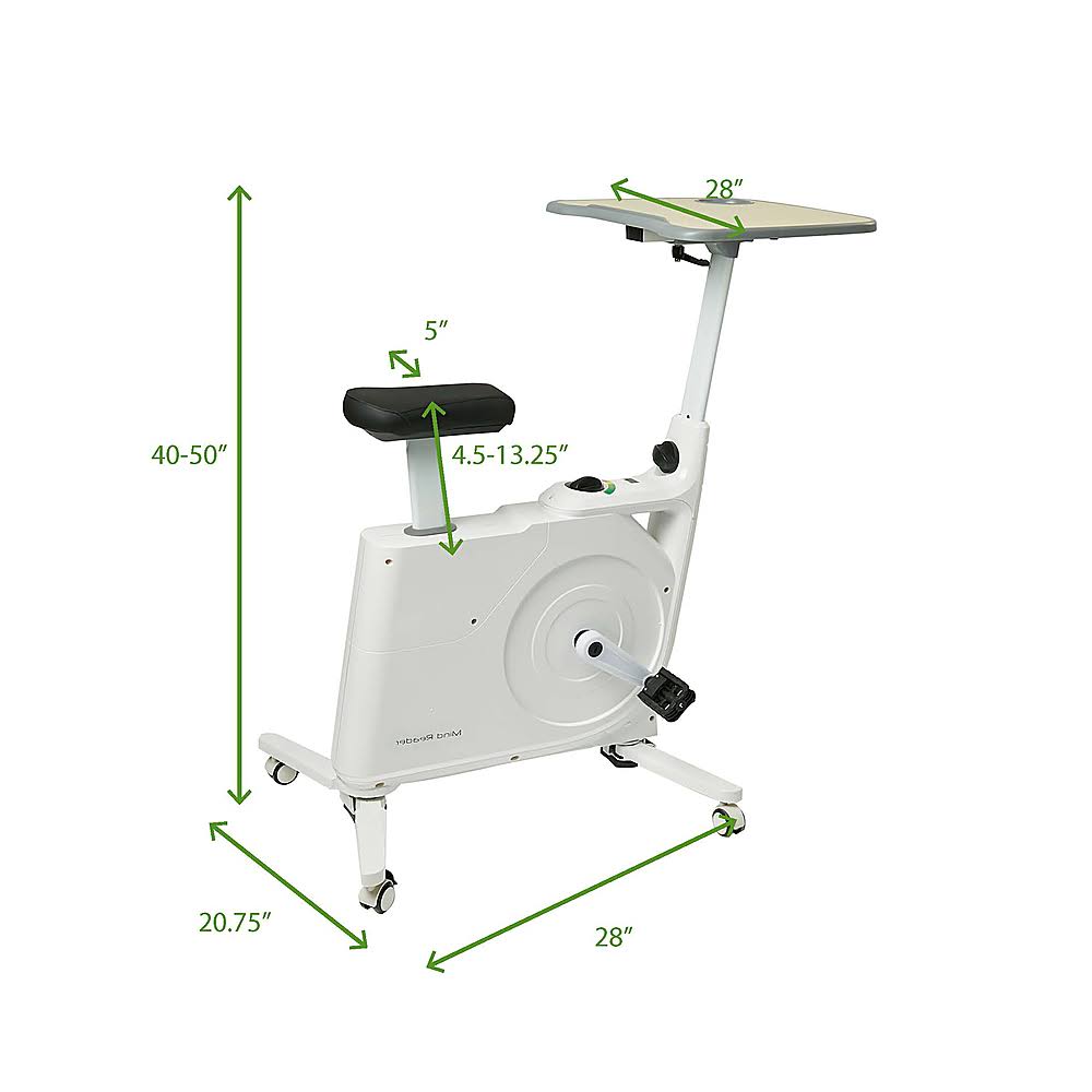 White Exercise Bike Workstation with 8 Resistance Levels S332973