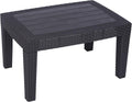 Brown Rectangular Faux Wicker Coffee Table with Plastic Legs R81517