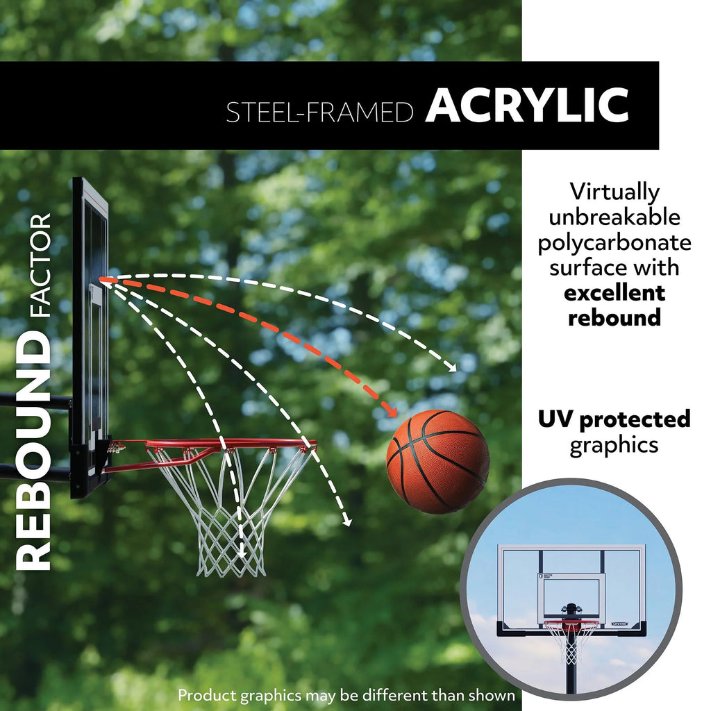 Adjustable Portable Basketball Hoop 54-Inch Acrylic T706619