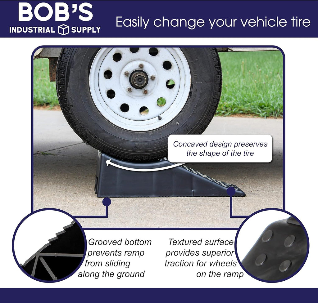 Tandem Wheel Ramp, 5.5in Tire Lift, Concave Portable Ramp, Pack of 2 X6350