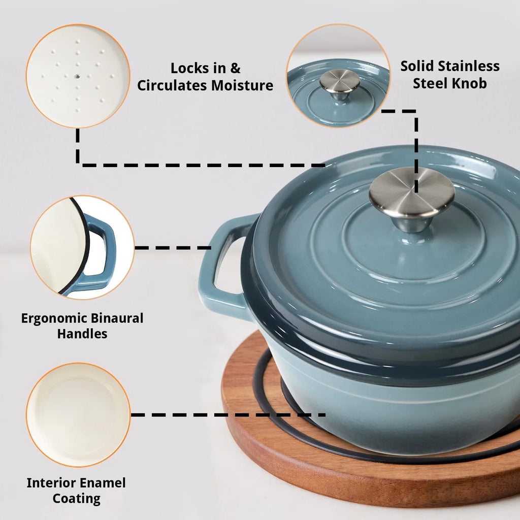 3 Qt Enameled Cast Iron Cookware Set J3133
