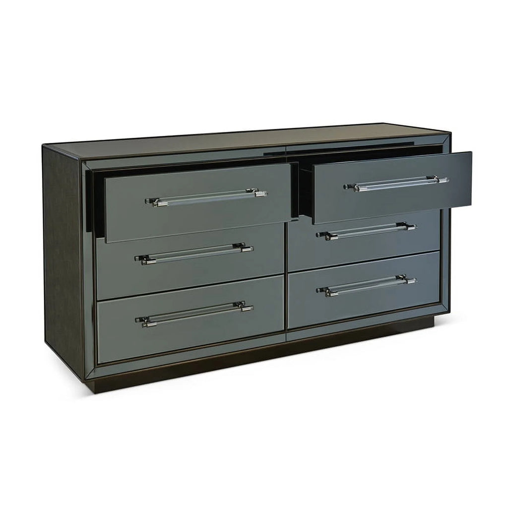 Gray Wood Dresser with Mirror D2752