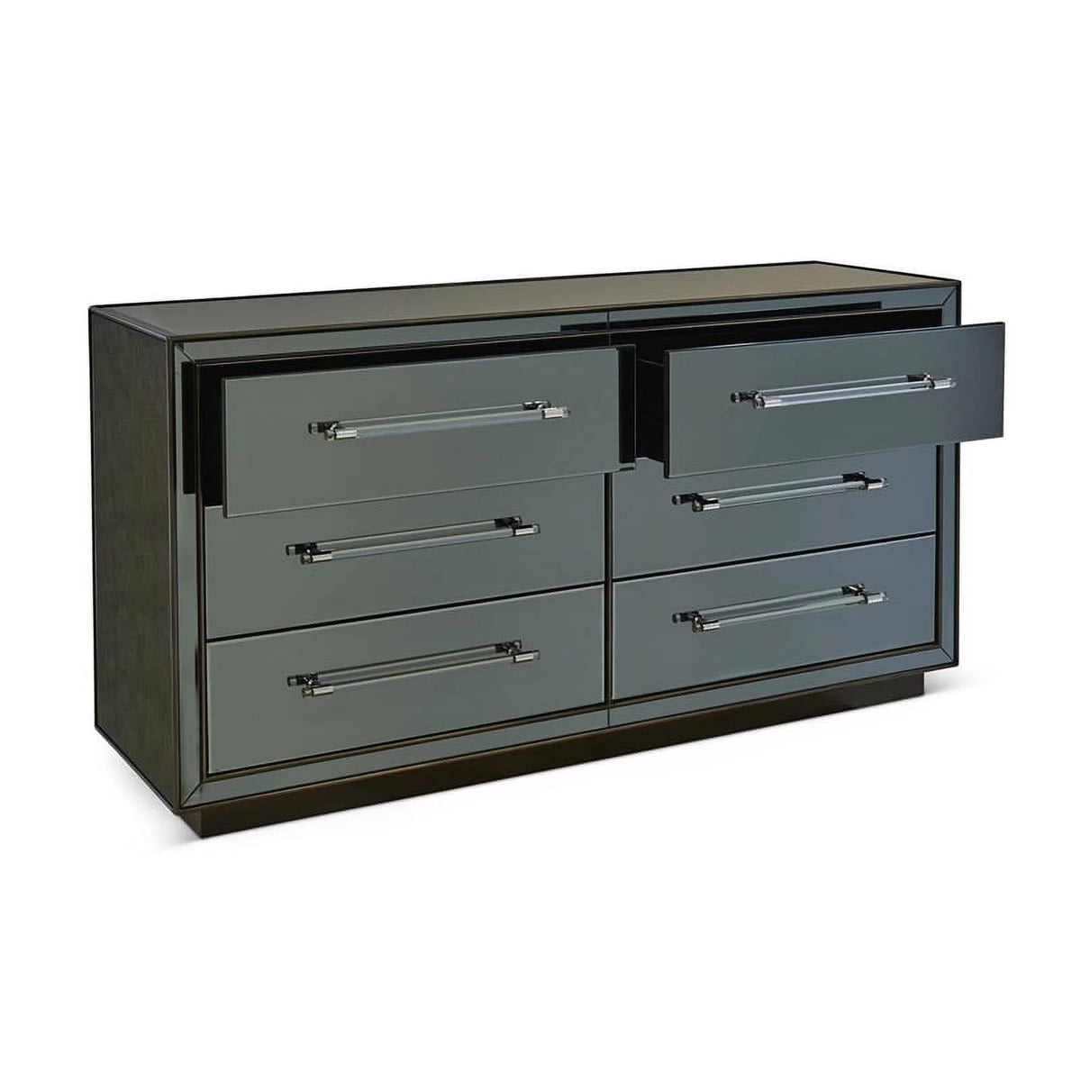 Gray Wood Dresser with Mirror D2752