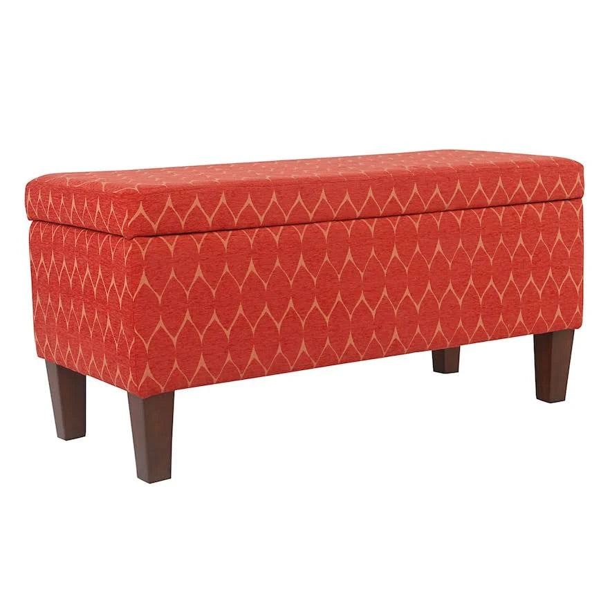 Orange Textured Storage Bench L18171