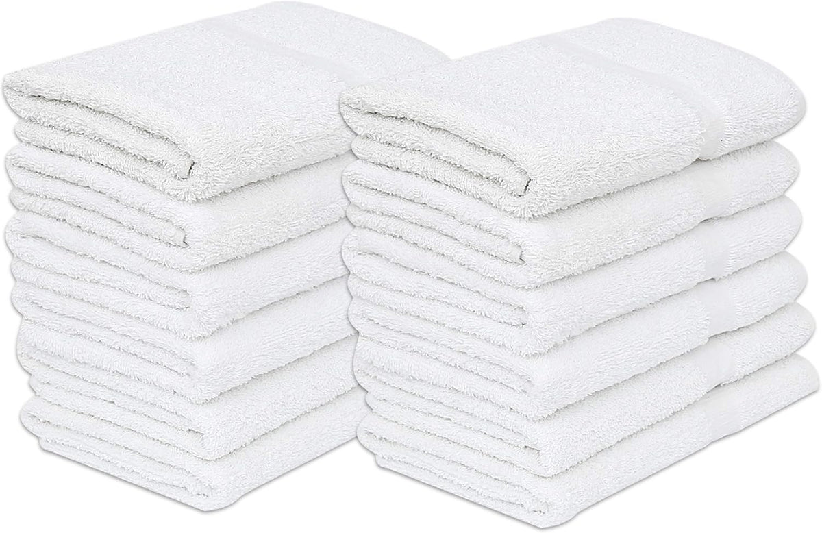 120 Pcs White Cotton Blend Bath Towel 24x48 Inch B460765