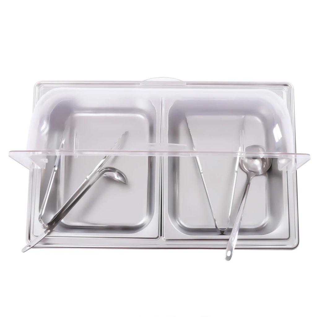 110V Stainless Steel Chafing Dish Buffet Set 2 Food Pot Y937