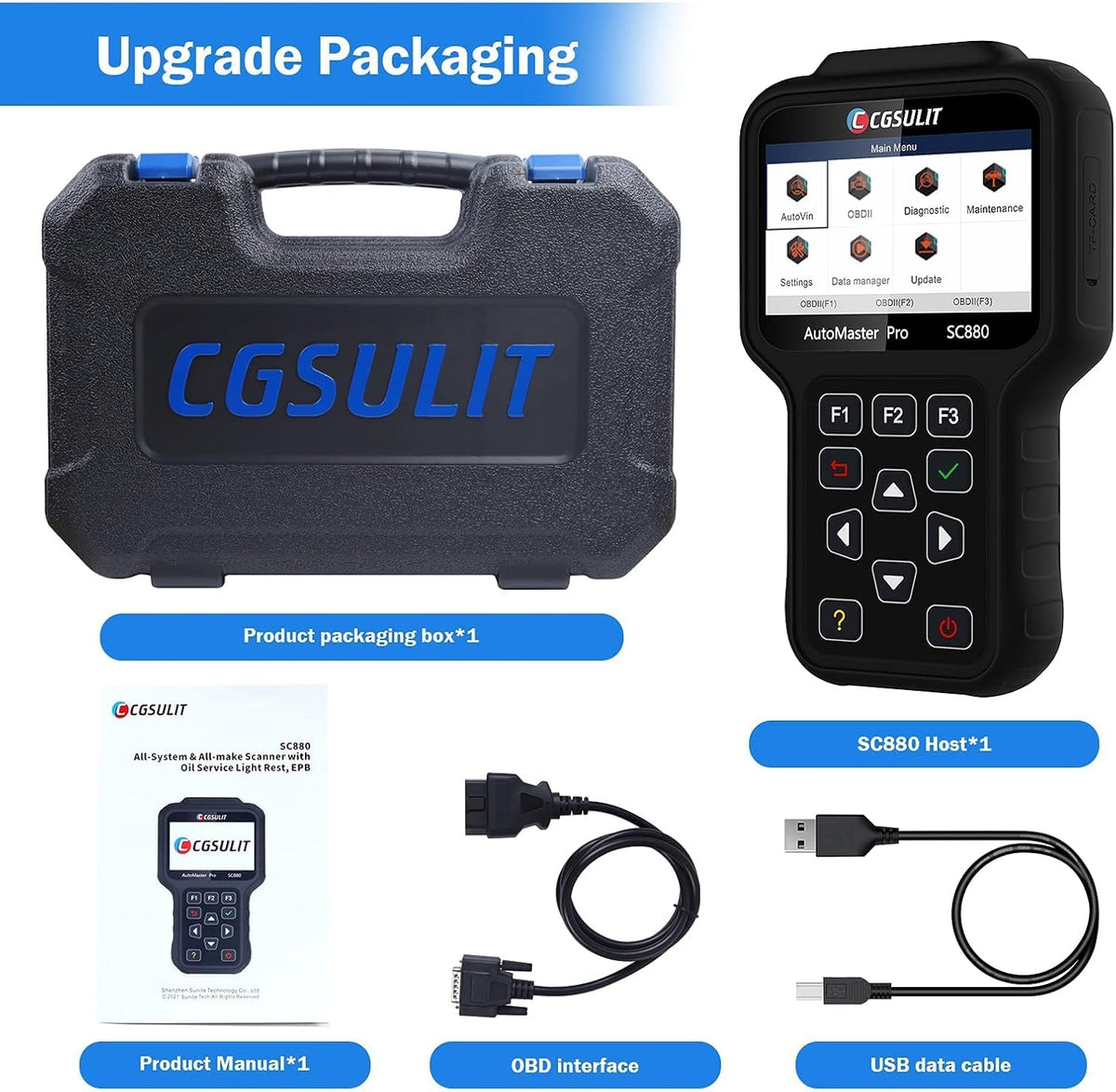 OBD2 Diagnostic Scanner with EPB ABS SAS SRS Reset Y10558