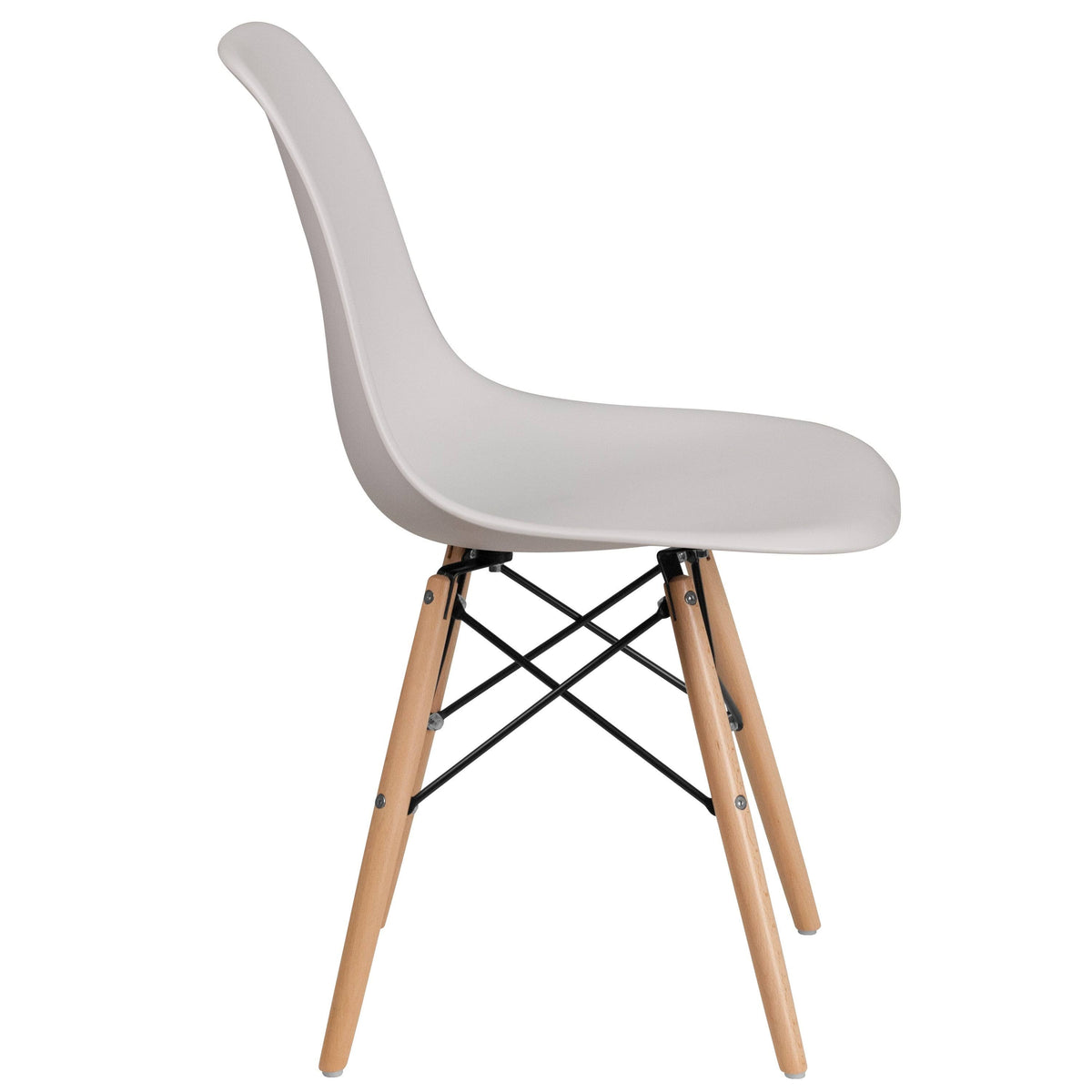 2 Pack Plastic Chair with Wooden Legs Green U5916