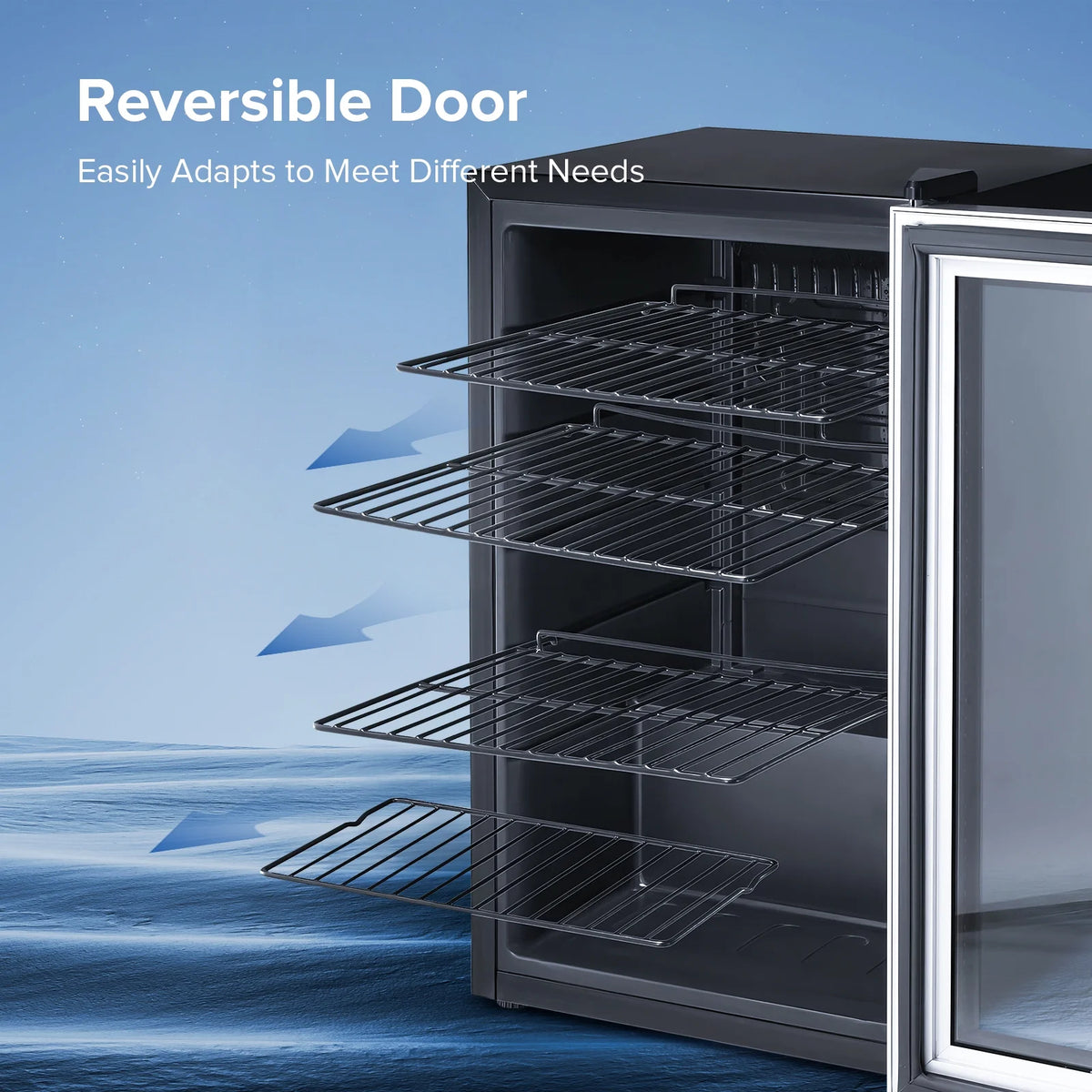 4.5cu.ft 145 Can Beverage Refrigerator Cooler Glass Door Black T680