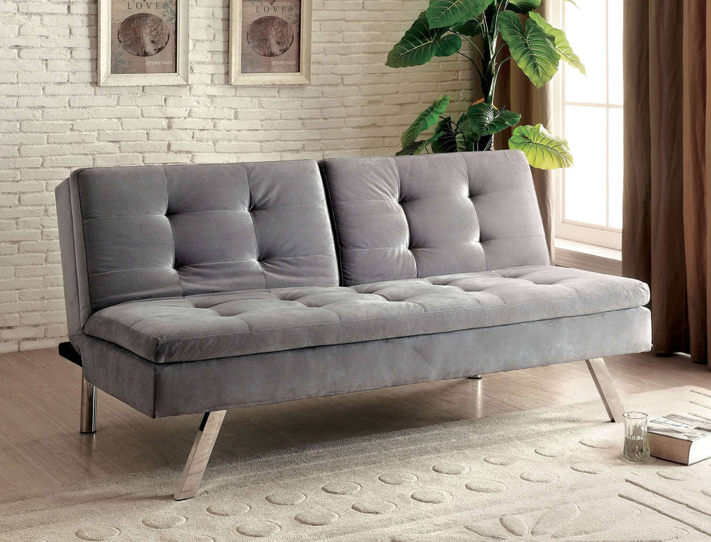 Gray Split-Back Futon Sofa B177711