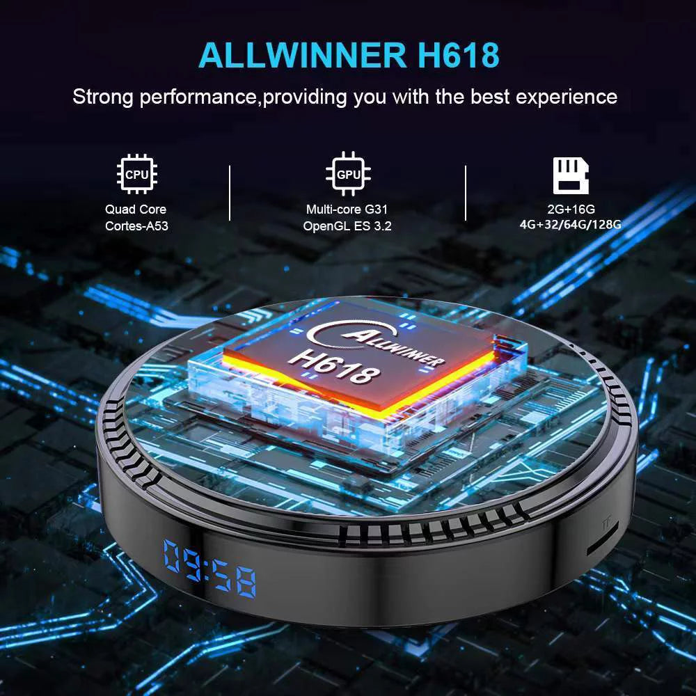 Android 12.0 4+32GB Ultra HD 6K HDR WiFi TV Streamer Player T8821