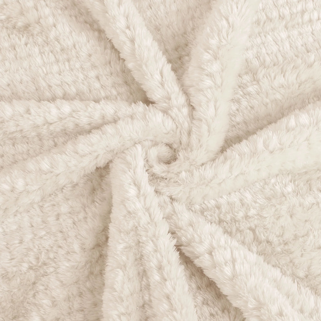 Fleece Bed Blanket Beige 78"x90" A356