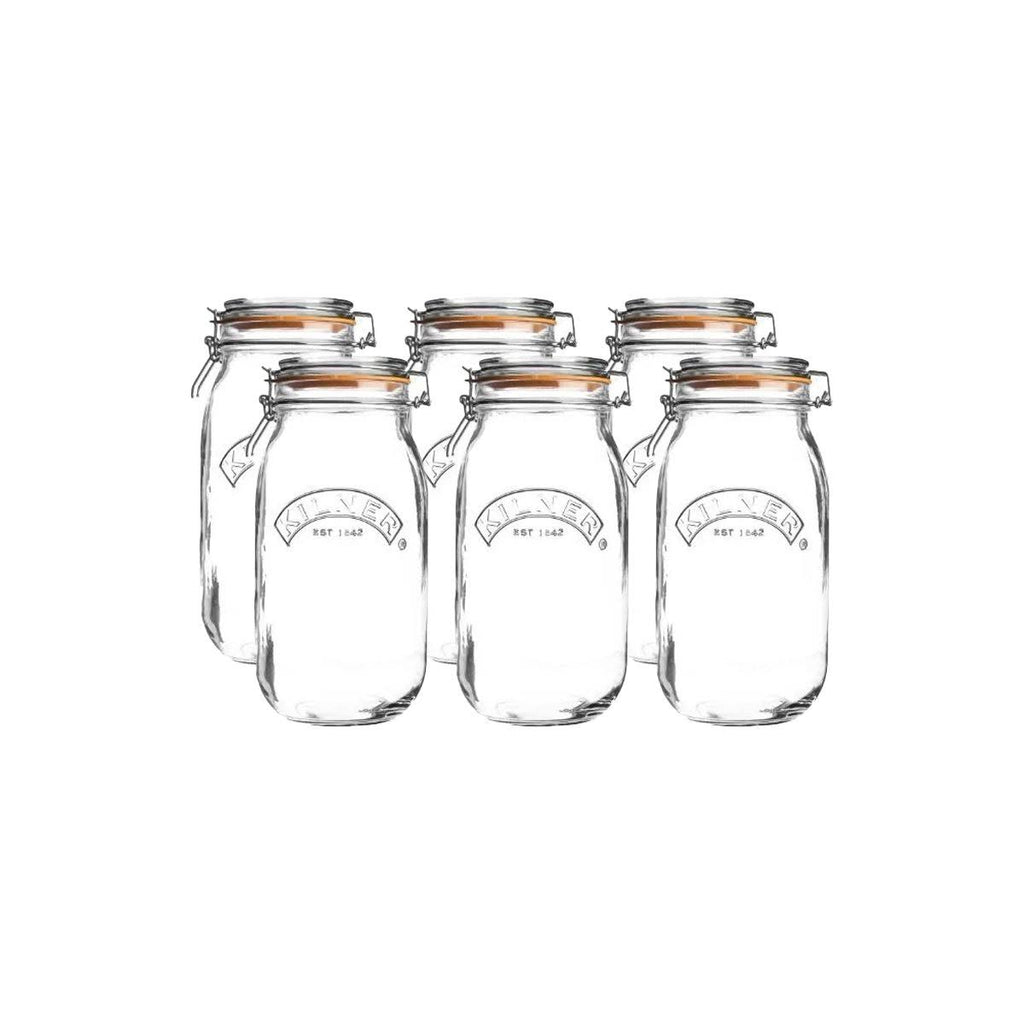 3L Round Swing Top Glass Jars 6-Pack F769235