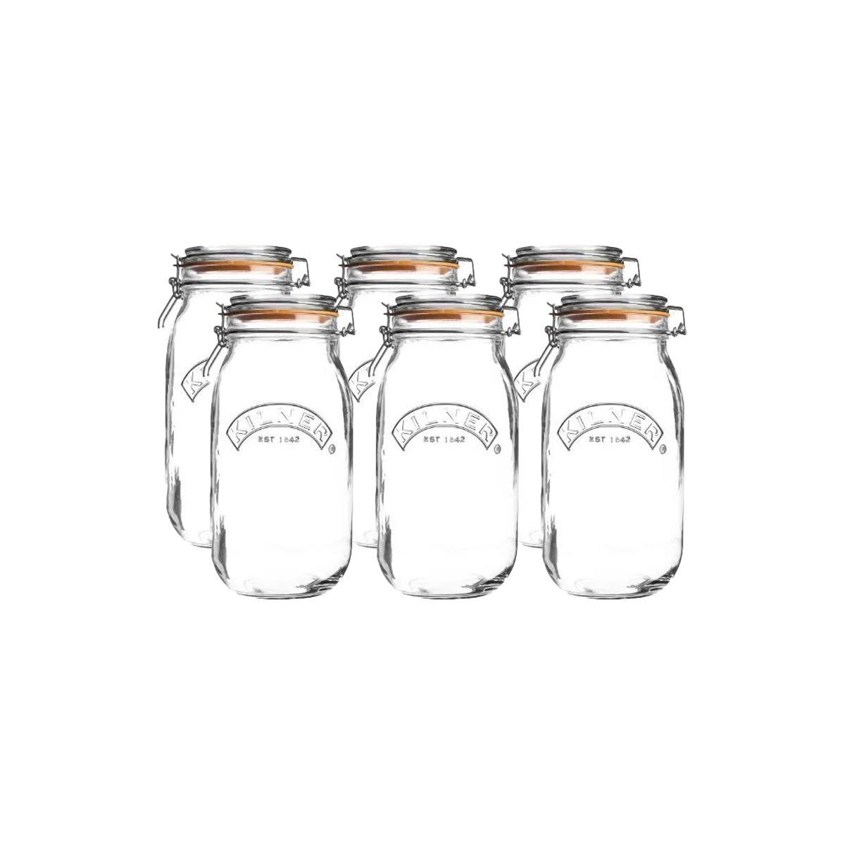 3L Round Swing Top Glass Jars 6-Pack F769235
