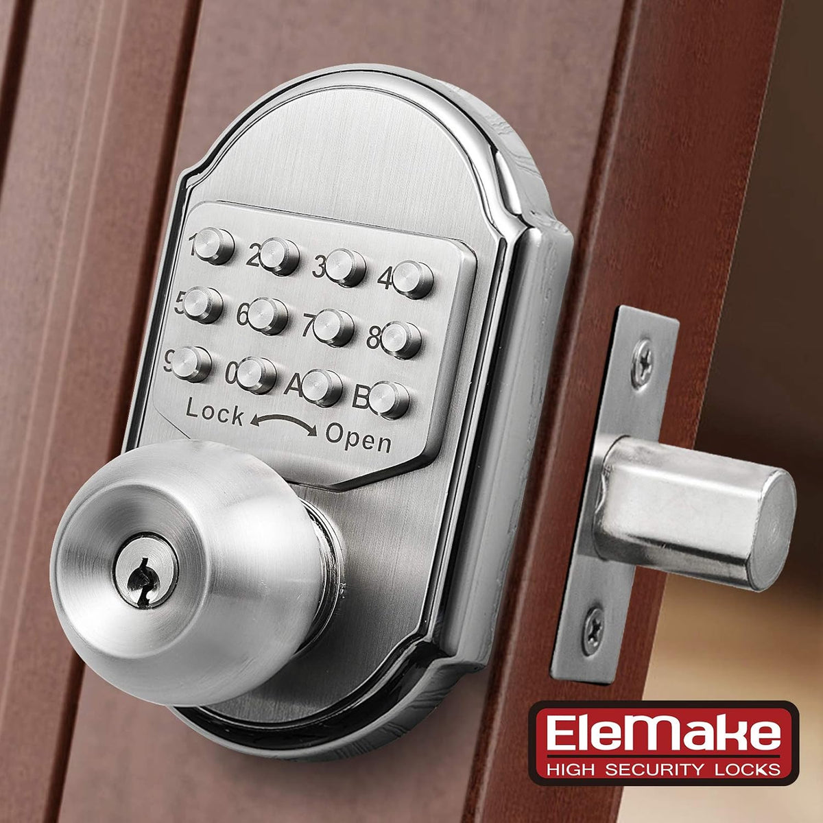Keyless Entry Deadbolt Stainless Steel Digital Code Keypad Door Knob Weatherproof Pack of 2 L9812